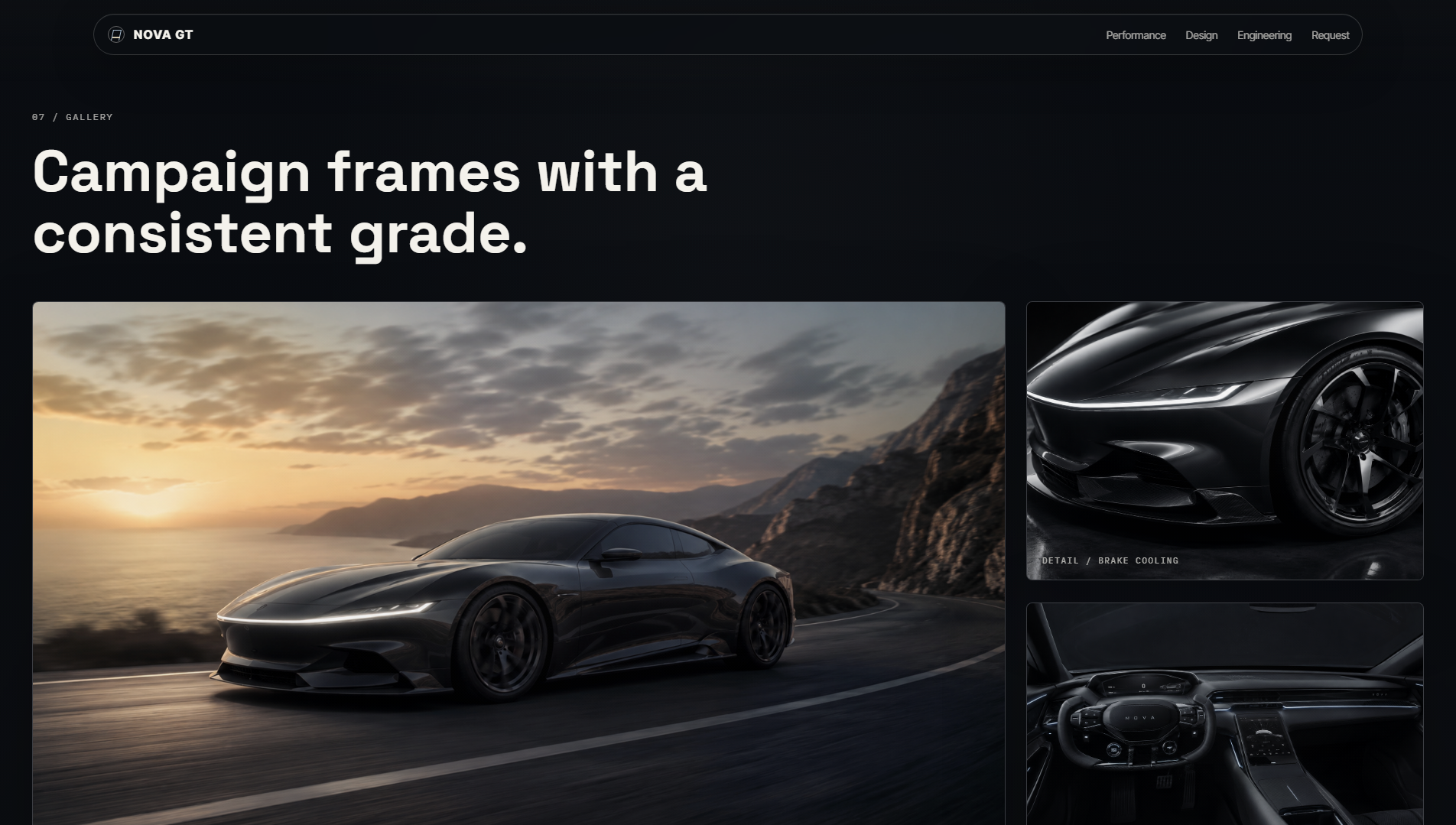 NOVA GT gallery section screenshot