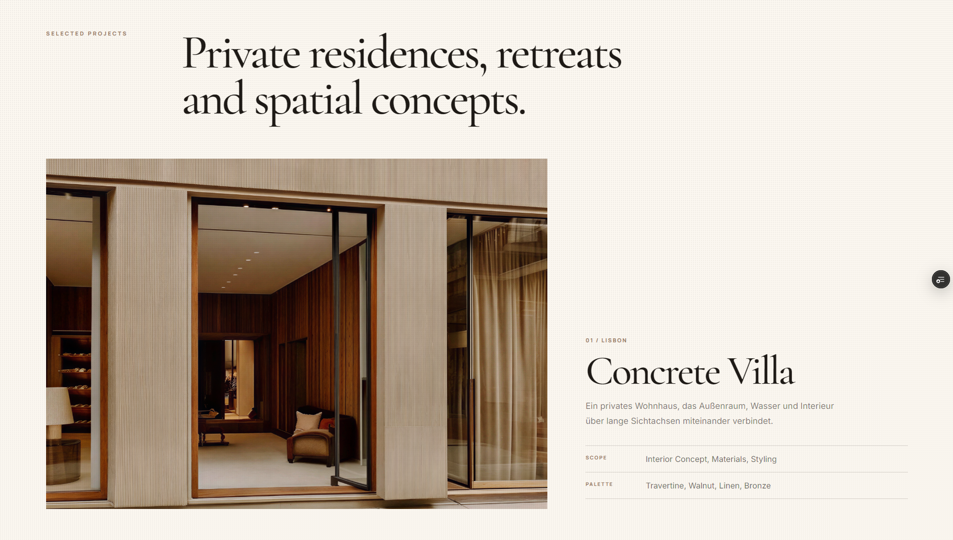 CASA NORD selected projects screenshot